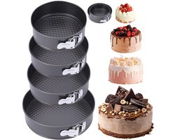 Dailygoods - Set van 4 Springvormen Taartvormen met Afneembare Bodem