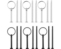 Dailygoods - Set van 6 Etagères voor Taarten en Cupcakes - Vintage Zilver en Zwart