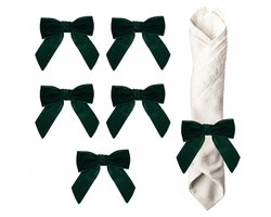 Dailygoods - Set van 6 Fluwelen Servetringen in Vlinderdas Stijl