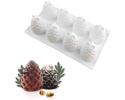 Dailygoods- Siliconen Vorm Kegeldesign - 3D-Dennenappels - Bakvormen - Snoep/chocoladevorm - Versieren van Cake - IJsblokjes - Wit - Bakvorm