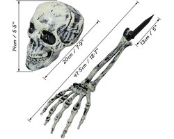 Dailygoods- Skull Decor Realistisch - Halloween Decoratie - Tuinbeelden - Tuindecoratie - Gazon Decoratie - Skelet met Handbotten