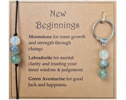Dailygoods- Sleutelhanger Natuurlijke Kristallen - Sleutelhanger/Armband Set - Perfect Cadeau - Beste Vriendin - Uniek Ontwerp - Handgemaakt