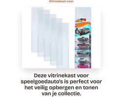 Dailygoods- Speelgoedauto Vitrinekast - 5 Stuks - Muurbevestiging - Opslag Organisator - Hoogwaardige Kunststof - Geschikt voor Hot Wheels - Vitrine