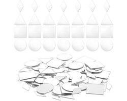 Dailygoods- Spiegels 200 stuks - Mini-spiegels - Zelfklevend - Glazen/Acryl - Wanddecoratie - Diverse vormen - Diameter 2,5 cm - Decoratiespiegels