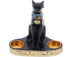 Dailygoods- Standbeeld Egyptische Kat Godin Bastet - Vintage Beeldje - Decoratie voor Binnen - Hars - 7,9 Inch - Verfijnd Woonaccent