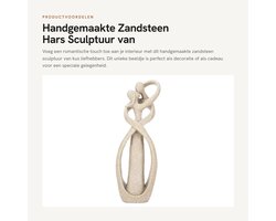 Dailygoods- Standbeeld Handgemaakt - Sculptuur - Beeldjes Decoratie - Beelden Voor Binnen - Beeldjes Liefde - Steengoed 21,5 x 7 x 4,5 cm - Beeldje