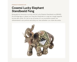 Dailygoods- Standbeeld Lucky Olifant - Decoratie Woonkamer - Feng Shui Decoratie - Houten Beeld - Professionele Kwaliteit - Hoogwaardige Materialen