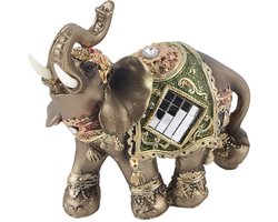 Dailygoods- Standbeeld Lucky Olifant - Decoratie Woonkamer - Feng Shui Decoratie - Houten Beeld - Professionele Kwaliteit - Hoogwaardige Materialen