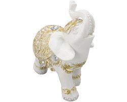Dailygoods- Standbeeld Olifant - Decoratie Beeld - Geluks- en Rijkdomsymbool - Hars - Realistisch Ontwerp - Compact Formaat - Decoratiebeeld