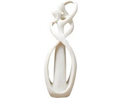 Dailygoods- Standbeeld Zandsteen - Abstract Sculptuur - Koppels Decoratie - Bruiloft/Jubileum - Creatieve Verrassing - 23 x 8 x 5 cm - Beeldhouwwerk