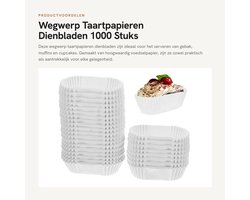 Dailygoods- Taartbeker 1000 Stuks - Ovale Papieren Taartbekers - Hittebestendig - Waterdicht - Voor Cupcakes - Hoogwaardig Voedselpapier - Muffinvorm