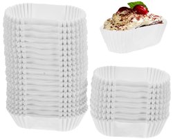 Dailygoods- Taartbeker 1000 Stuks - Ovale Papieren Taartbekers - Hittebestendig - Waterdicht - Voor Cupcakes - Hoogwaardig Voedselpapier - Muffinvorm