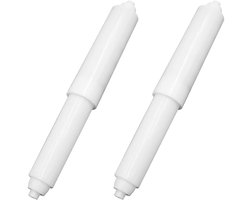 Dailygoods- Toiletpapierhouder 2-pack - Plastic - Vervangbare rol met veer - Middenrotor - Handig in gebruik - 16 x 0,65 cm - Toiletrolhouder