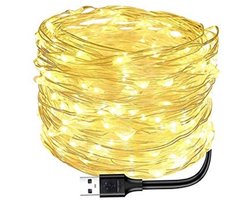 Dailygoods - USB LED Verlichtingssnoer Warm Wit 5 Meter Waterdicht voor Decoratie