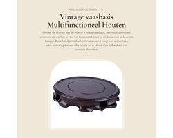 Dailygoods- Vaasbasis Vintage - Houten Standaard - Decoratie Kamer - Bonsai Display - Ronde Voetstuk - Handgemaakt Hout - 10 x 2,5 cm