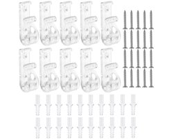 Dailygoods- Veiligheidsvoorziening Herbruikbaar - 8 Stuks - Transparante Clips - P-Haken - Vouwkoord - Kunststof - Veilig en Eenvoudig te Hanteren - Koordbeveiliging
