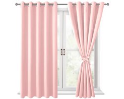 Dailygoods- Verduisteringsgordijnen 2 stuks - 167 x 137 cm - Zilveren ogen - Dikke stof - Gordijnhouders - Geschikt voor gordijnroedes - Gordijnen