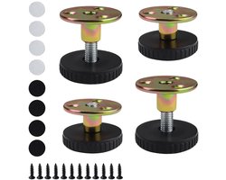 Dailygoods - Verstelbare meubelpoten - Hoogte verstelbaar - Inclusief dempingspads - Zwart - Stabilisatie voor meubels - Geschikt voor kast, bed, bank