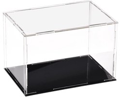 Dailygoods- Vitrinekast met zwarte basis - Transparant ontwerp