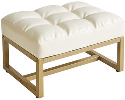 Dailygoods- Voetenbank Elegant Design - Rechthoekige Ottoman - Kunstleder - Gouden Metalen Frame - 5 cm Dikke Schuimvulling - Voor Woonkamer/Slaapkamer - Schoenenkruk