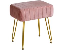 Dailygoods- Voetensteun Fluwelen - Ottomaanse Kruk - Bijzettafel - Make-upkruk - Stevige Basis - Elegante Stijl