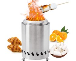 Dailygoods- Vuurplaats Draagbaar - Tafelvuurplaats - Roestvrij Staal - Mini Buitenfornuis - Hittebestendig - Eenvoudige Montage - Buitenhaard