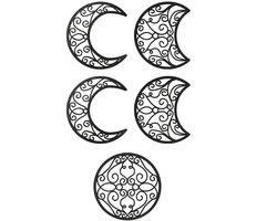 Dailygoods- Wanddecoratie Maan - Muurdecoratie Hout - Wanddecoratie Boho - Muurdecoratie Scandinavisch - Wanddecoratie Slaapkamer - Set van 5 Stuks