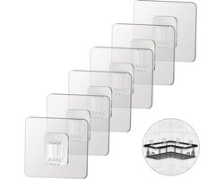 Dailygoods- Wandhaak Zelfklevend - 6 Stuks - Waterdicht - Transparant - Sterke Hechting - Voor Badkamer/Sanitair