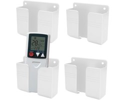 Dailygoods- Wandhouder - Zelfklevend - Set van 4 - Voor mobiel - Plastic - 9,5 x 8 x 2,5 cm - Geschikt voor gladde muren - Telefoonhouder