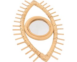 Dailygoods- Wandspiegel Oogvormig - Rotan Spiegel - Handgemaakt - Boheemse Stijl