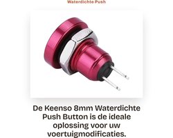 Dailygoods - Waterdichte Push Button - Start-Horn Knop - IP65 Veiligheid - Rood - Auto Knop - Betrouwbare bediening - Geschikt voor auto - Rood