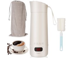 Dailygoods- Waterkoker Draagbaar 400 ml - Mini Waterkoker - Temperatuurregeling - Automatische Uitschakeling - Roestvrij Staal - Veilig Ontwerp - Reiswaterkoker