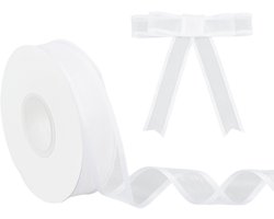 Dailygoods - Wit Lint met Draadrand voor Decoraties en Verpakkingen