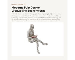 Dailygoods- Woondecoratie Uniek Vrouwen Beeldje - Sculptuur Lezende Vrouw - Decoratie Woonkamer - Ornament Boekenplank - Kunstzinnig Interieur - Ideaal voor Bureau/Nachtkastje