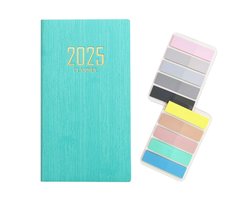 Dailygoods- Zakagenda A6 - Gestructureerde PU-omslag - Weekplanner - 120 pagina's - 80 g/m² papier - Compact voor onderweg - Agenda
