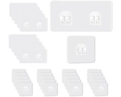 Dailygoods- Zelfklevende Haken 30 Stuks - Sterke Plakhaken - Douchecaddy Vervanging - Transparante Haken - Eenvoudig te Installeren - Zonder Boren