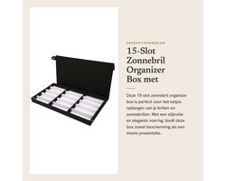 Dailygoods- Zonnebril Organizer 15-slot - Brillen Etui - Brillen Opbergbox - Multifunctionele Houder - Sieraden Collectie - Elegante Voering - Brillendoos
