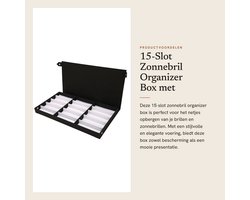 Dailygoods- Zonnebril Organizer 15-slot - Brillen Etui - Brillen Opbergbox - Multifunctionele Houder - Sieraden Collectie - Elegante Voering - Brillendoos