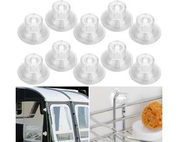 Dailygoods- Zuignap Transparant 45mm - 10 Stuks - Zuignap voor Camper/Caravan - Haken voor Huishoudelijke Decoratie - Keukengereedschap - Ruimtebesparend - Zuignapjes