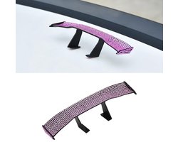 Dailygoody - Achterspoiler - Universele auto-accessoire - Modieuze bling - Zelfklevend - Decoratie voor auto - Strass-steentjes - Geschikt voor elke a
