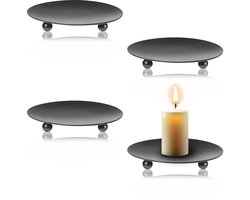 Dailygoody - Kaarsenhouder - Stompkaarsen - Zwarte Metaal