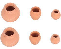 Dailygoody - OmGoods - Dailygoody - Mini Amphore terracotta kleikruik - Mini-bloempot set van 6 - Perfect voor kleine planten - Keramische potten voor binnen en buiten - Ide...