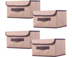Dailygoody - Opvouwbare opbergdozen - Kledingorganizer - Handig deksel - Beige - Multifunctionele opbergdozen - Voor het opbergen van kleding en speel...