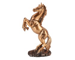 Dailygoody - Paard Sculptuur - Decoratieve Kunst Figuur - Uniek Ornament - Geel - Europese Stijl - Perfect voor Thuis en Kantoor - 30 cm Hoog