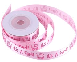 Dailygoody - Satijn Lint Baby Jongen Blauw - Babyshower Decoratie - Polyester Kleurenset - Roze en Blauw - Cadeauverpakking - 10 Yards