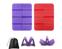 Dailygoody - Schuim Zitmat - Draagbaar Zitkussen - Opvouwbaar - Rood en Paars - Comfortabel Voor Buiten - Ideaal Voor Kamperen en Wandelen