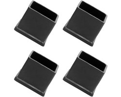 Dailygoody - Stoelpoten eindafdekking - Vloerbescherming rubber - 20 mm x 20 mm - Zwart - Meubelpoten doppen - Geschikt voor stoel en tafel