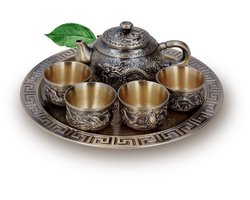 Dailygoody - Vintage Theepot Luxe - Marokkaanse Thee Set - Prachtige Thee Ketel en Kopjes - Perfect voor Thee Liefhebbers - Uniek Tafel Decor - Ideaal