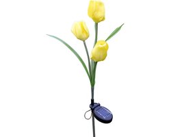 Dailyiled - gele tulp solar verlichting - tuinverlichting - zonne-energie - 72 cm - bloem - plant
