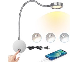 DailySupplies® Bedlampjes Hoofdbord - Leeslampjes met Meerdere Standen - Bedlamp Slaapkamer Volwassenen - Zilver